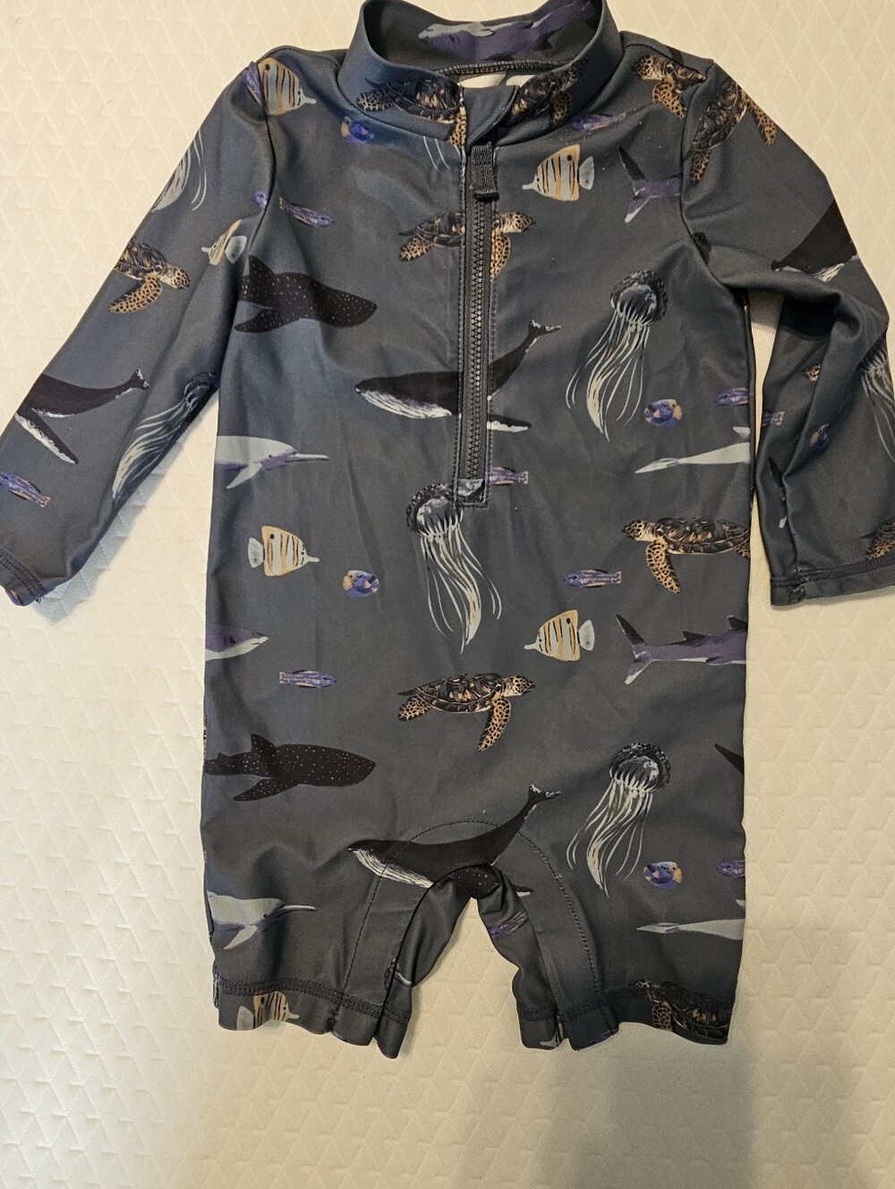 Little Planet by Carter's Sea Life Ocean Rashguard One Piece Swimsuit 9M UPF 50+